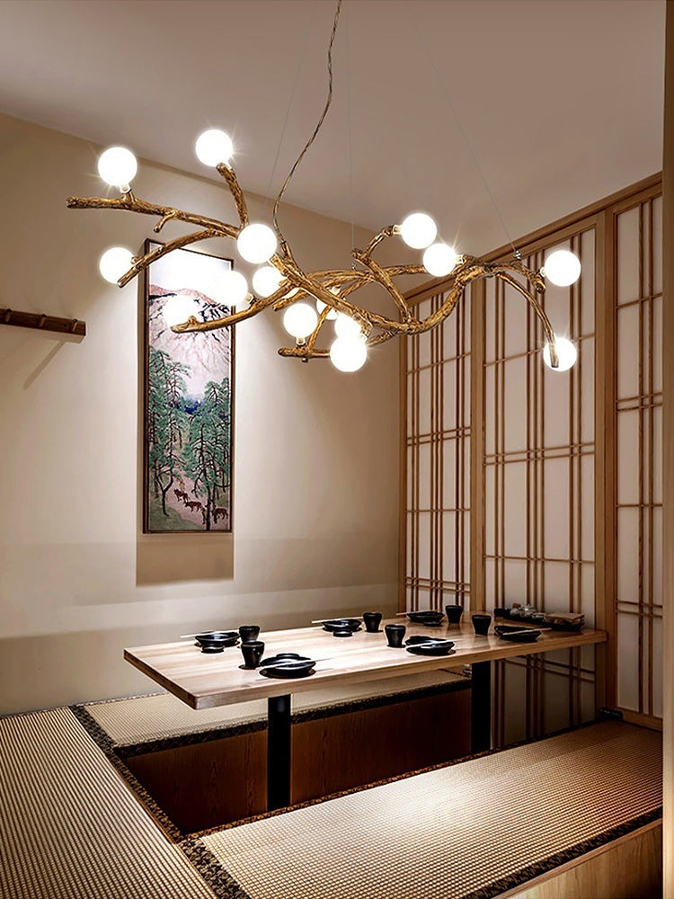 Restaurant Chandelier Decorative Tree Branch Lights Zen Japanese Wabi-sabi Wind Lamps