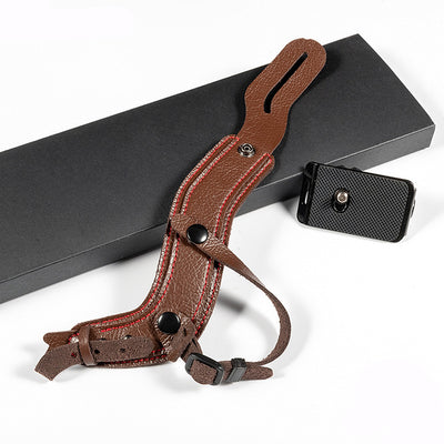 Camera leather wristband