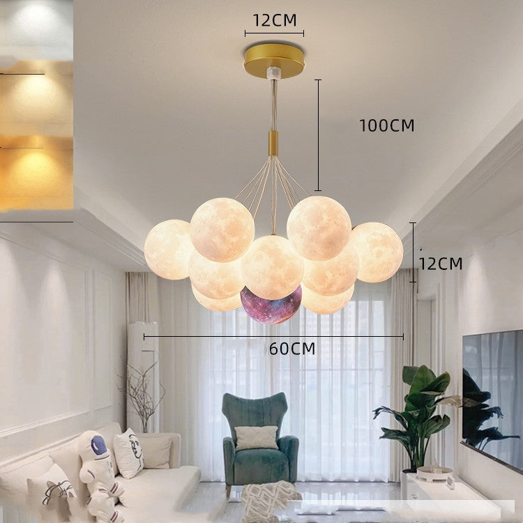 Bedroom Chandelier Nordic Lamps Creative Moon Bubble Lights