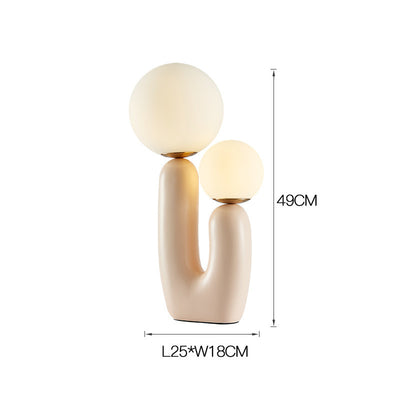 Bedside Bedroom Designer Model Room Double-head Resin Table Lamp