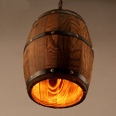 Creative personality wine barrel wooden chandeliers