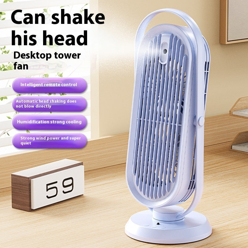 Shaking Head Spray Desktop Office USB Tower Fan Household Large Wind Humidifier Fan