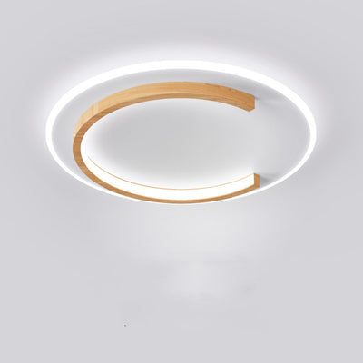 Log Ceiling Led Light Round Bedroom