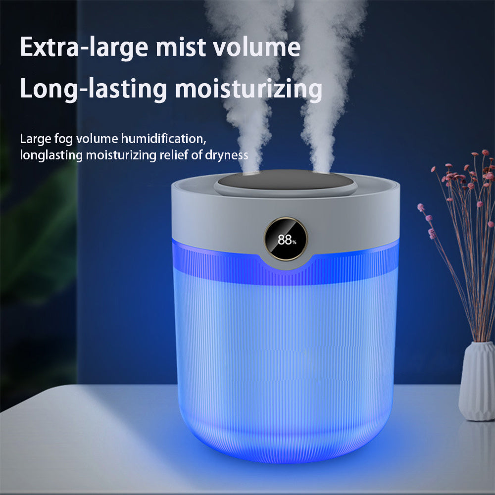 Large Capacity 2L Humidity Digital Display Double Spray Humidifier USB Silent Home Desktop Water Refill Meter Fog Amount