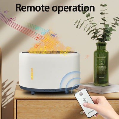 Flame Humidifier Bluetooth Remote Control LED Light Aromatherapy Humidifier Customized 150ml Flame Aromatherapy Machine